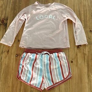 Local Kids Swim Set - Light Pink and Striped
